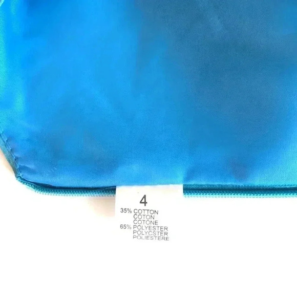 Feiying Girls' Rose Flower Sleeveless Wedding Party Dress with Bow Color Blue 4T - Picture 4 of 4